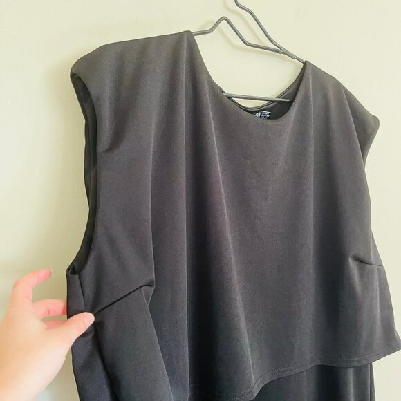 NWT Boohoo Plus Poppy Double Layer Midi Dress in Black SZ 20 - Picture 3 of 7